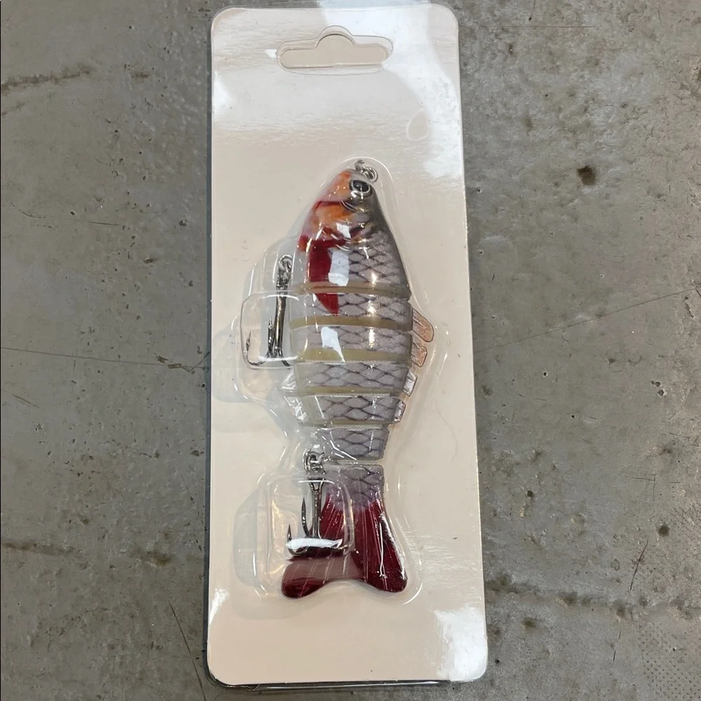 Lifelike Multi-Jointed Fish Lure - Red and White